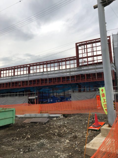 いなべ市鉄骨建方完了