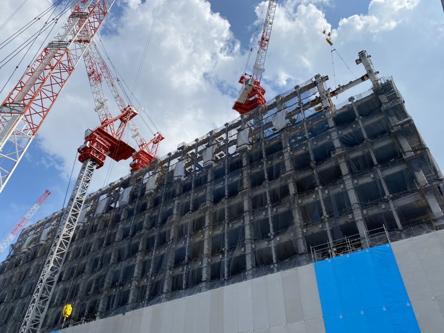 岐阜市での鉄骨建方