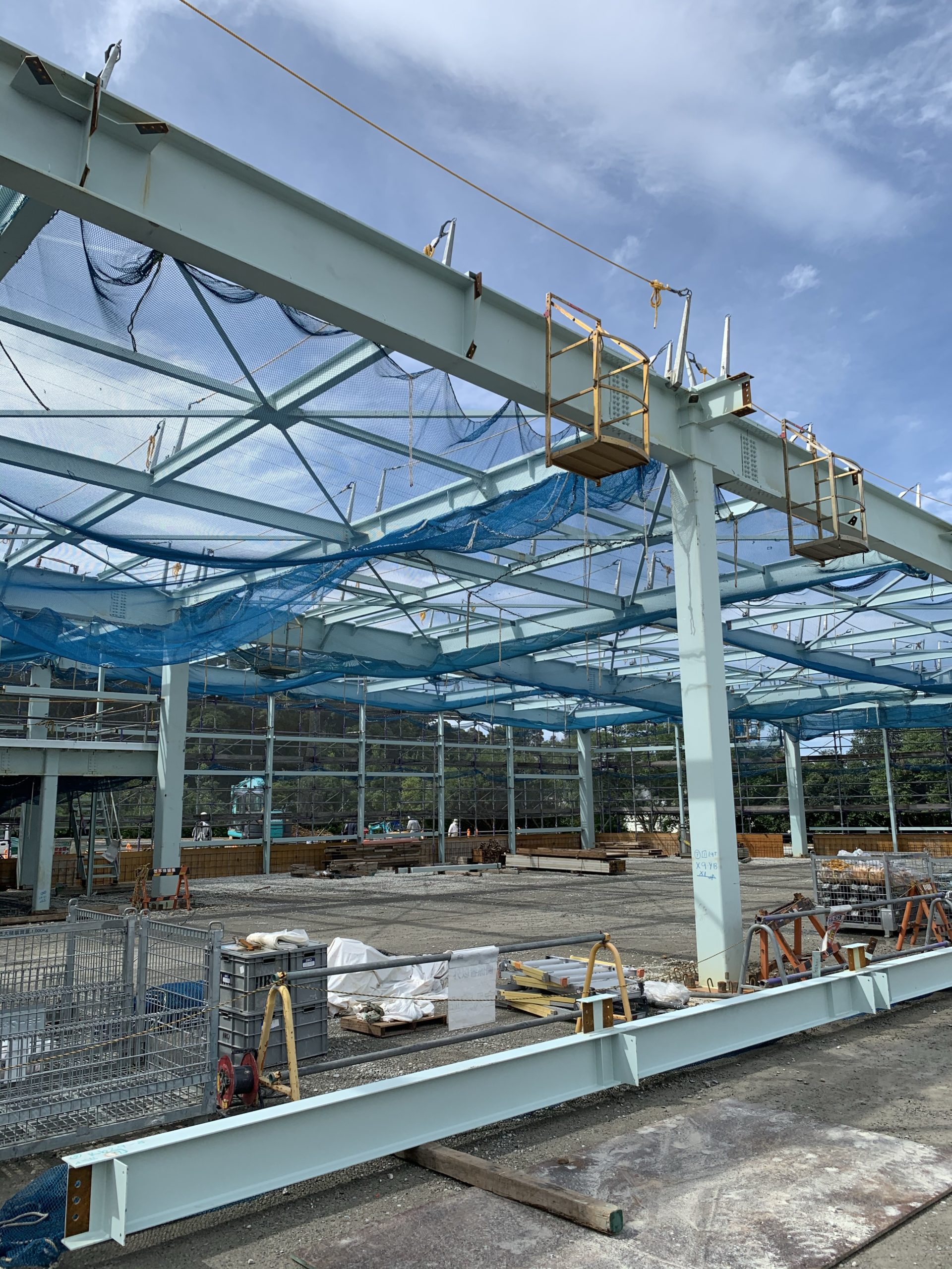 静岡県袋井市で鉄骨建方