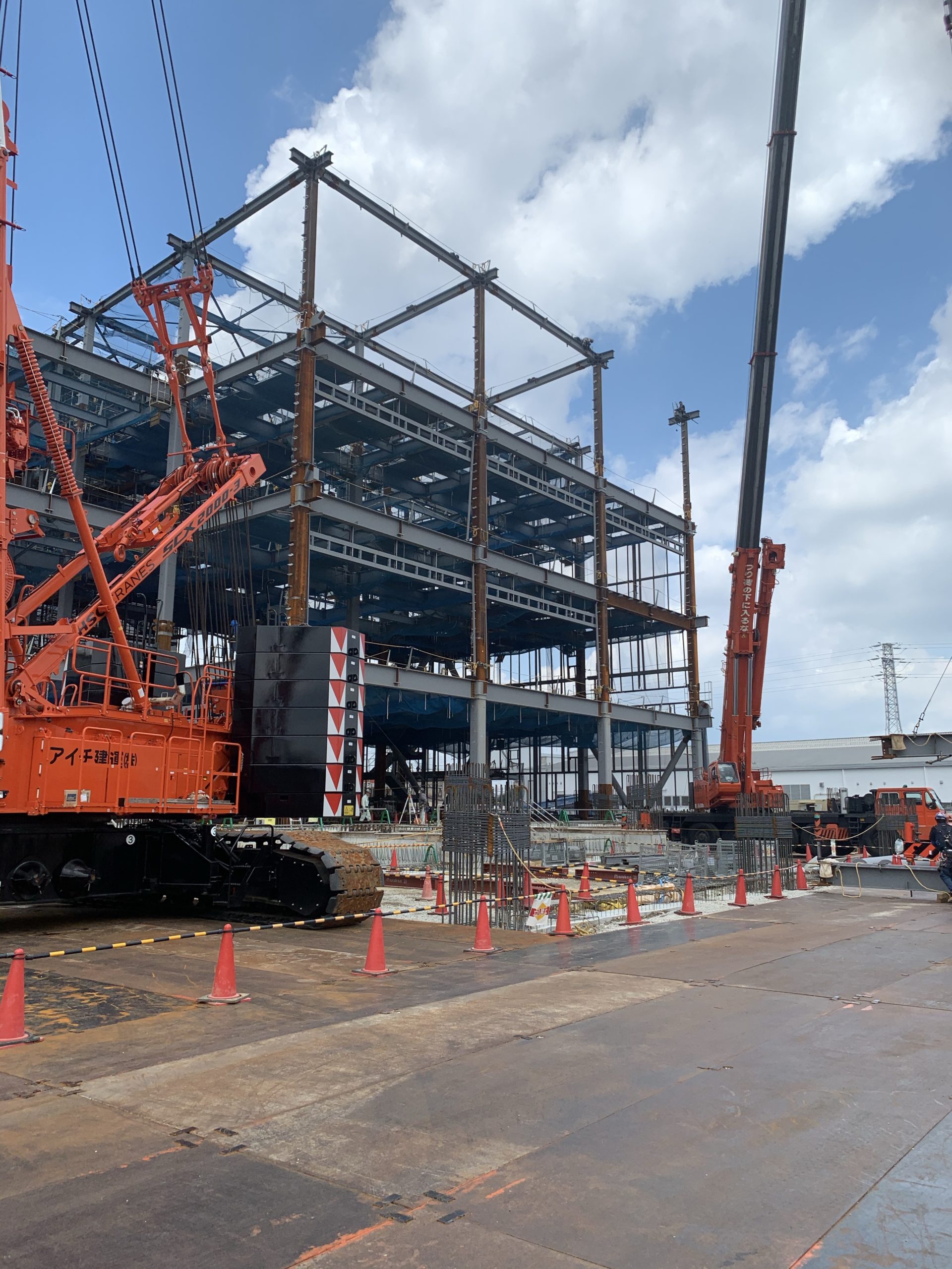 愛知県春日井市で鉄骨建方