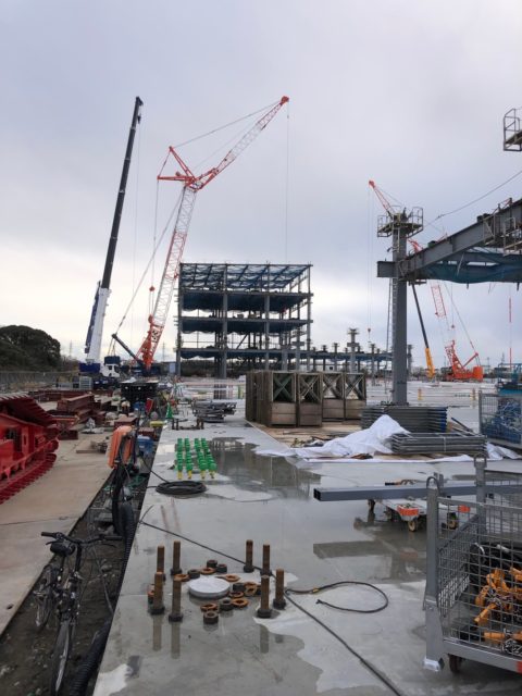 愛知県弥富市で鉄骨工事スタート